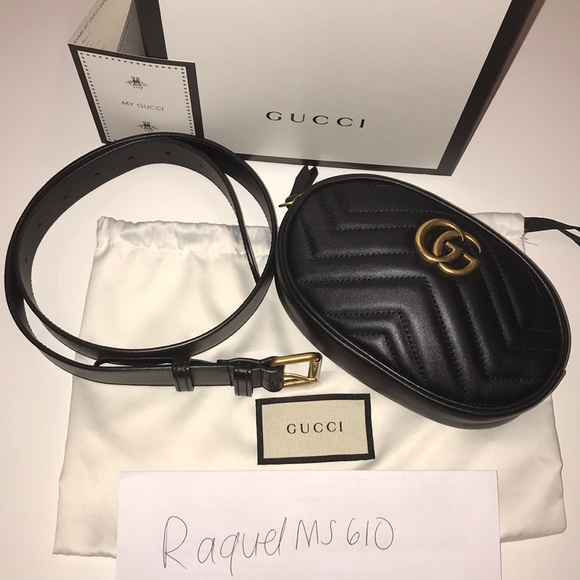 gg marmont small matelasse leather belt bag